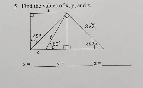 How would I find the values of x, y and z?