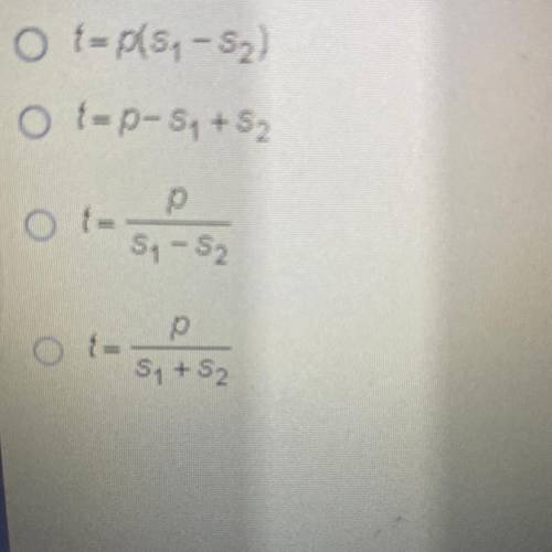 Given the equation P= Syf-52, which equation is solved for t?