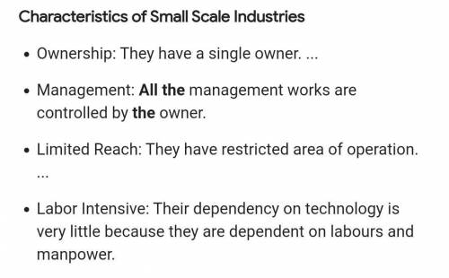 Mention the characteristics of small scale business(any5)​