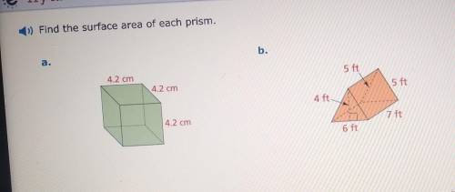 Find the surface area of each prism. ​