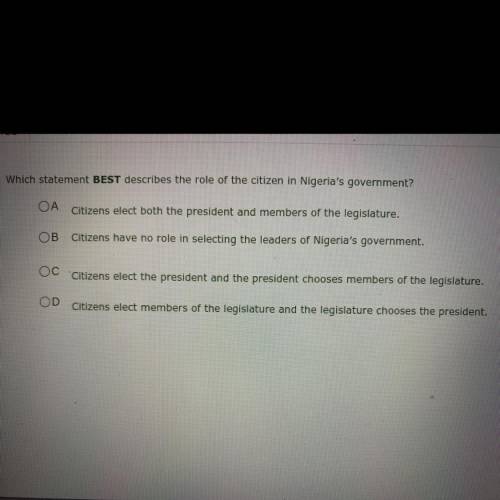 Which statement BEST describes the role of the citizen in Nigeria's government?