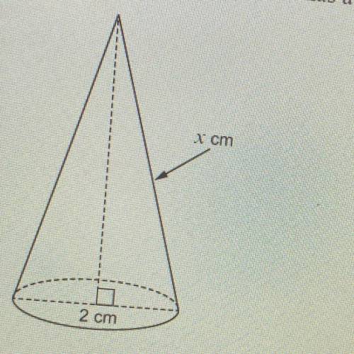 A cone-shaped game piece has a volume of 1.177 cm?. The diameter of the base of the game piece is 2