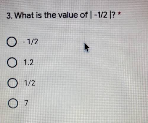 What is the value of | - 1/2 | ​