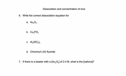 Write the correct dissociation equation (please if anyone can, I have a time limit and thank you)