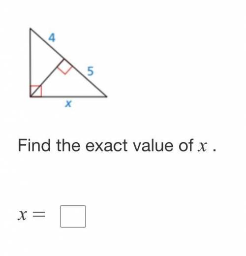 Can someone help please? What is the exact value of X?