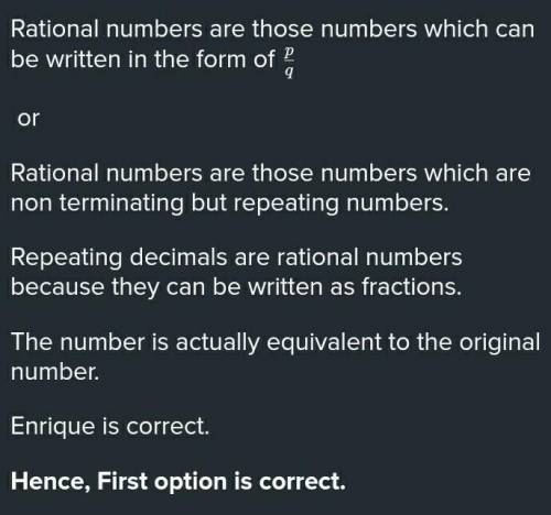 Enrique says that to round a decimal to the nearest integer, you can just ignore the decimal part. I