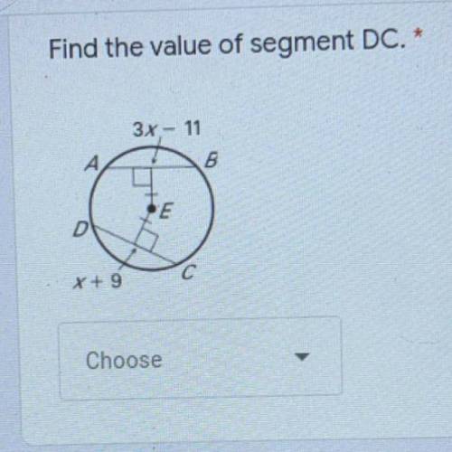 Find the value of segment DC. 90. 15. 19. 9