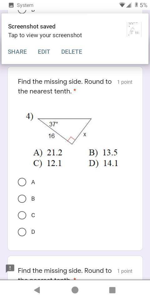Find the missing side. Round to the nearest 10th, geometry. Please help im begging
