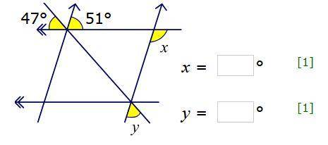 Find angles X and Y for the question