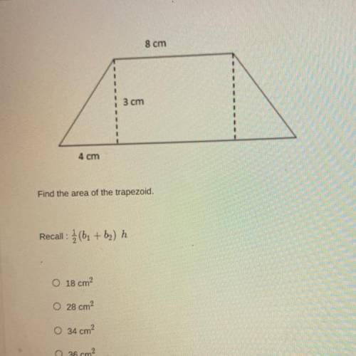 Find the area of the trapezoid.
Recall : (b + b) h