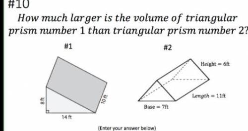How much more volume is this triangular prism than the other one? c: