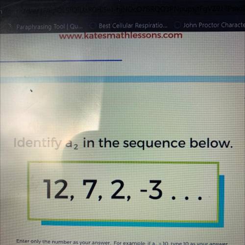 Identify a2 in the sequence below , 12 , 7 , 2 , -3