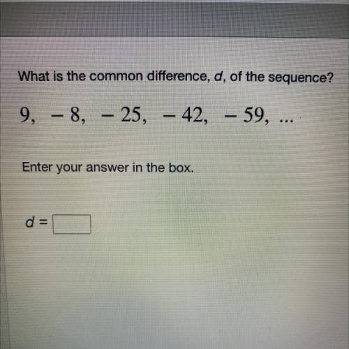 What is the common difference, d, of the sequence?