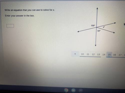 Please help me to come up with an equation for x.