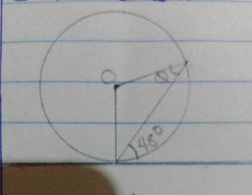 Calculate the size of θ in the given diagram ( see image).O is the center of the circle.​