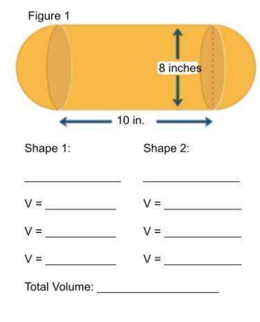Find the individual then combined volume of the given figure.