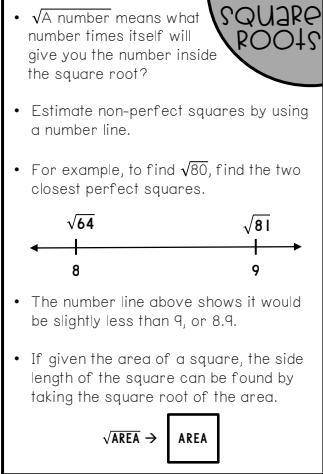 Here's a quick lesson on Square Roots. Read through this and write one sentence about something tha