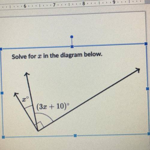 Solve for x in the diagram below.