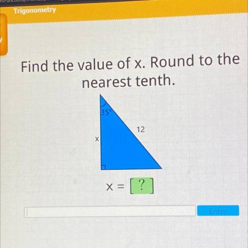 Find the value of x. Round to the nearest tenth.