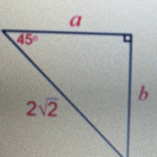 Find the values for a and b. Image is attached