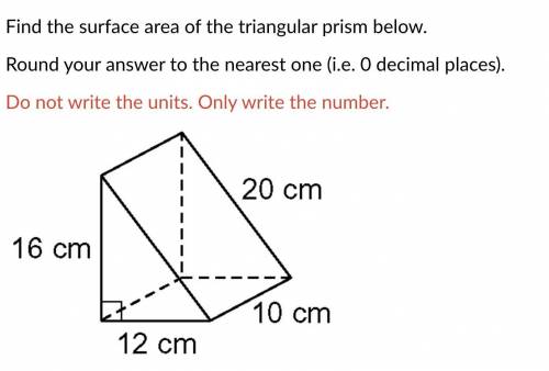 Someone help ASAP, Find the surface area of the triangular prism below.