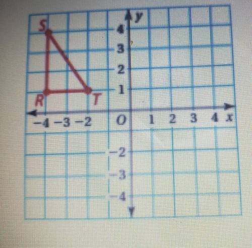 Find the coordinates of the triangle after the transformations. Translate the triangle 1 unit right