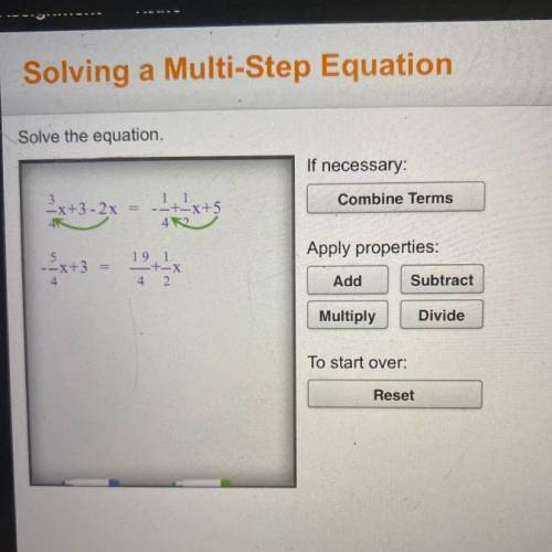 Solve the equation.

If necessary
2x+3 -2x = 1+x+5
Combine Terms
42
Apply properties:
5
191
5x+3
二