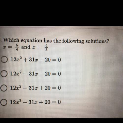 Which equation has the following solutions?