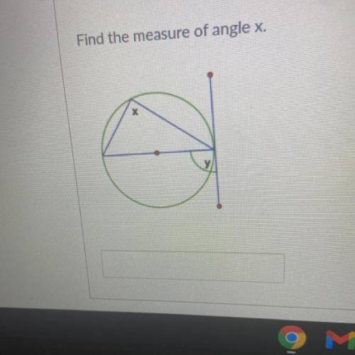 Find the measure of angle x.