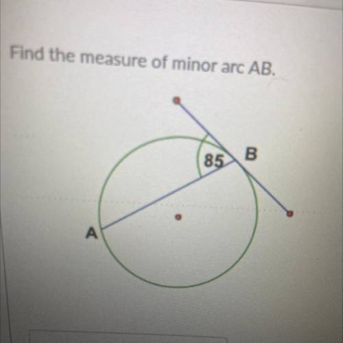 Find the measure of minor arc AB.