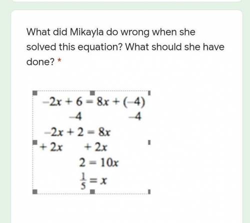 Hw assignment. what did she do wrong?​
