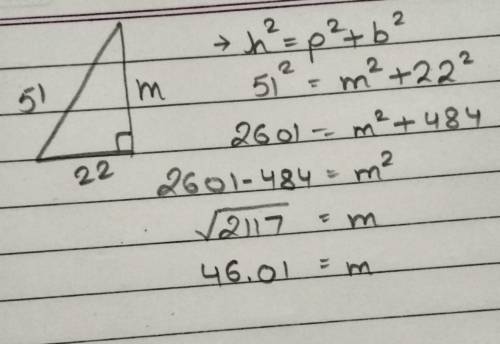 Calculate the length of missing side , m 
(10 points)