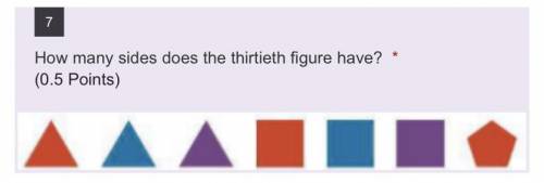 How many sides does the thirtieth figure have?