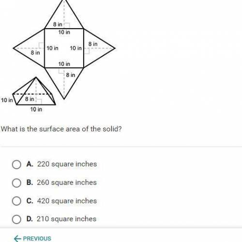 What is the surface area of the solid