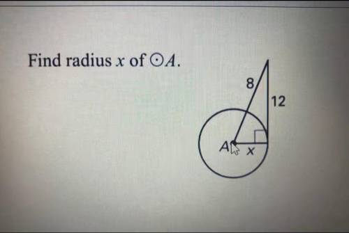 Find the radius x of a
