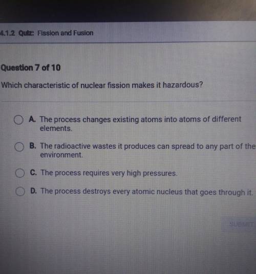 Which characteristic of nuclear fission makes it hazardous?​