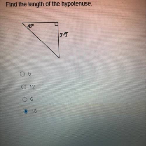 Find the length of the hypotenuse . Show your work