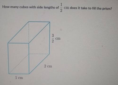 How many cubes with the side lengths of 1/2 cm does it take to fill the prison?​