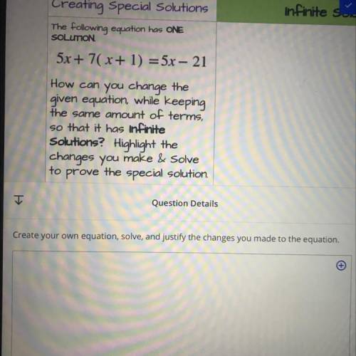 How can you change the given equation while keeping the same amount of terms so that it had infinit