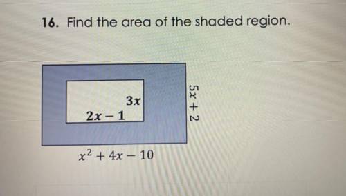 PLS HURRY ITS FOR A TEST!!! 
Find the area of the shaded region in the image: