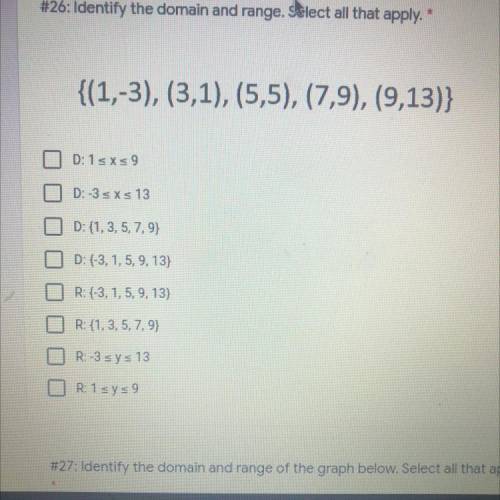 Identify the domain and range