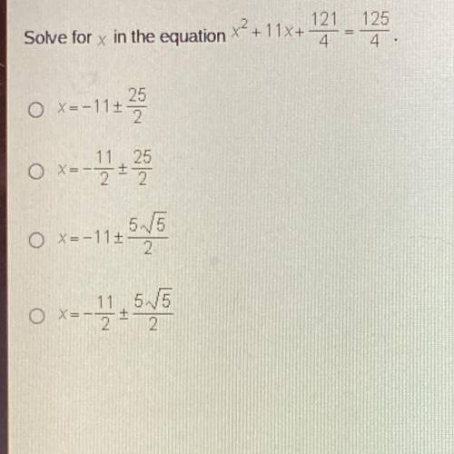 Solve for x in the equation x^2+11x