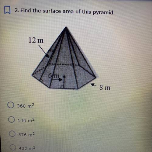 Find the surface area of this pyramid