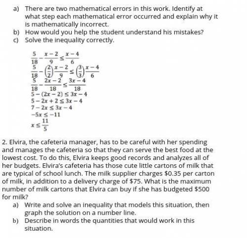 I NEED HELP WITH THIS TWO QUESTION WORKSHEET. SHOW WORK. WILL GIVE BRAINLIEST!