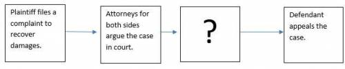 The diagram below shows some of the steps involved in a civil case. Which step is missing from the