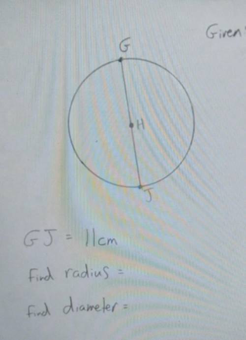 Find radius =find diameter =​