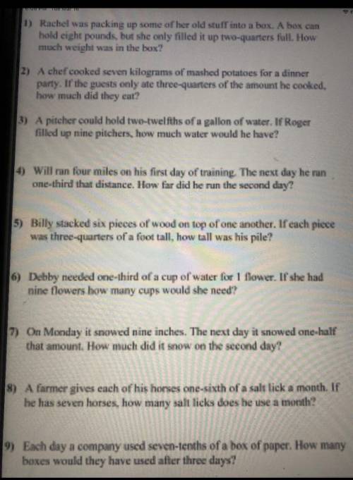 Question please answer from 3 to 9 do not say anything if you don't know the answer​
