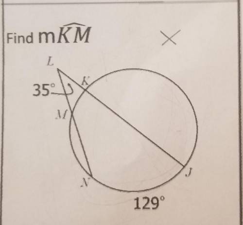 Find Arc KM please help and give explanation ​