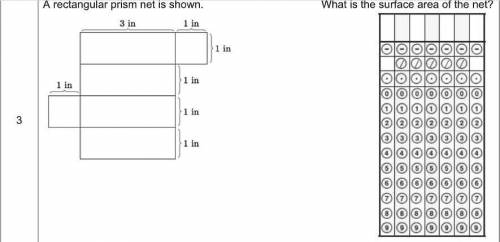 A rectangular prism net is shown. what is the surface area of the net