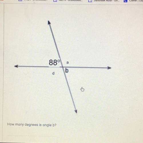 How many degrees is angle b?